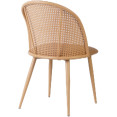 Bistro Rattan Chair with Brown Vinyl Seat Round Back - CEGSM1023NATURAL
