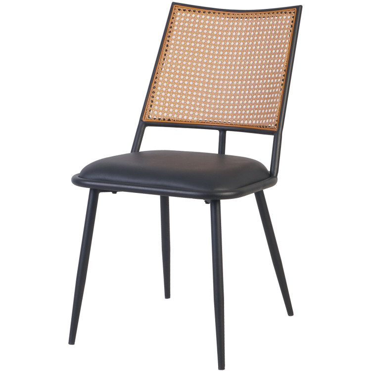 Bistro Rattan Chair with Black Vinyl Seat Square Back - CEGSM1024BLACK