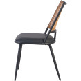 Bistro Rattan Chair with Black Vinyl Seat Square Back - CEGSM1024BLACK