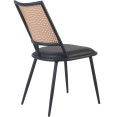 Bistro Rattan Chair with Black Vinyl Seat Square Back - CEGSM1024BLACK