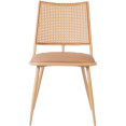 Bistro Rattan Chair with Brown Vinyl Seat Square Back - CEGSM1024NATURAL