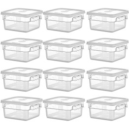 Pack of 12 Food storage Container with lid 1.9 litre 201x189x97mm Polypropylene - GSPP2+GSPPL2