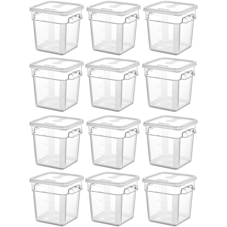 Pack of 12 Food storage Container with lid 3.8 litre 201x189x187mm Polypropylene - GSPP4+GSPPL2