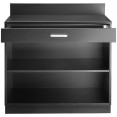Black Waitress Station with Drawer and Adjustable Shelf 915x610x915mm - CEGSWS003