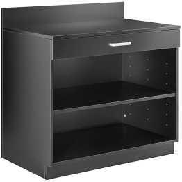Black Waitress Station with Drawer and Adjustable Shelf 915x610x915mm - CEGSWS003