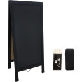Pavement Chalk Board with Magnetic Surface Black Frame 27"×59" (686×1499mm) | CaterEq CEGWA276 Pavement Chalk Board with Magnetic Surface Black Frame 27"×59" (686×1499mm) | CaterEq CEGWA276