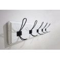 Rustic Wall Mounted 24" (610mm) Coat Rack with 5 Rustic Hooks Solid Pine Wood Whitewash | CaterEq CEGWA314
