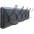 Rustic Wall Mounted 24" (610mm) Coat Rack with 5 Rustic Hooks Solid Pine Wood Black | CaterEq CEGWA316