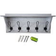 Rustic Wall Mounted 24" (610mm) Coat Rack Shelf with 5 Rustic Hooks Solid Pine Wood Whitewash | CaterEq CEGWA320 Rustic Wall Mounted 24" (610mm) Coat Rack Shelf with 5 Rustic Hooks Solid Pine Wood Whitewash | CaterEq CEGWA320