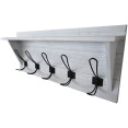 Rustic Wall Mounted 24" (610mm) Coat Rack Shelf with 5 Rustic Hooks Solid Pine Wood Whitewash | CaterEq CEGWA320 Rustic Wall Mounted 24" (610mm) Coat Rack Shelf with 5 Rustic Hooks Solid Pine Wood Whitewash | CaterEq CEGWA320