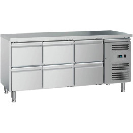 Commercial Refrigerated Counter 6 Drawers GN1/1 1600x700x650mm - CEGXX616