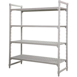 4-Tier Heavy-Duty Polymer Cold Room / Wet Area Shelving Units - Vented Shelves 910×357×1796mm | CaterEq CEGZFH1502