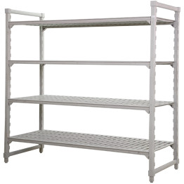 4-Tier Heavy-Duty Polymer Cold Room / Wet Area Shelving Units - Vented Shelves 1520×460×1796mm | CaterEq CEGZFH1512