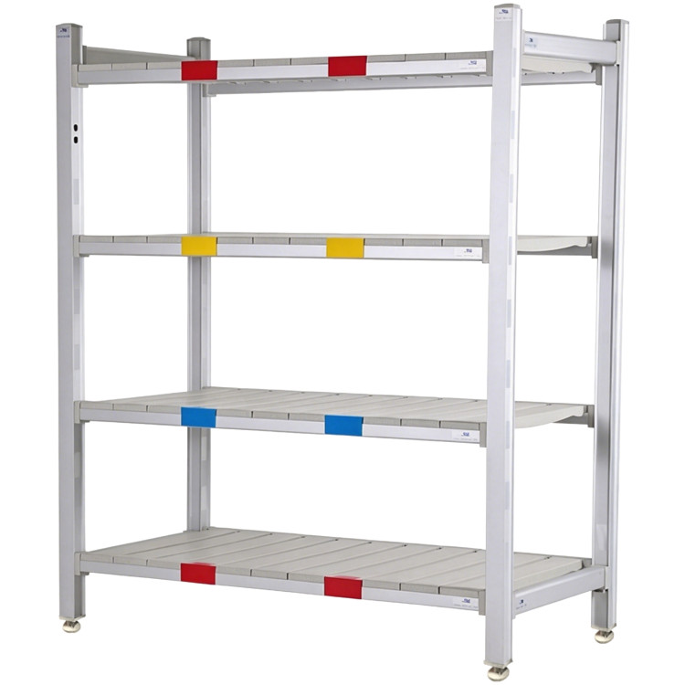 4-Tier Heavy-Duty Polymer Cold Room / Wet Area Shelving Unit - Vented Shelves 1220x350x1620mm | CaterEq CEGZFH1604