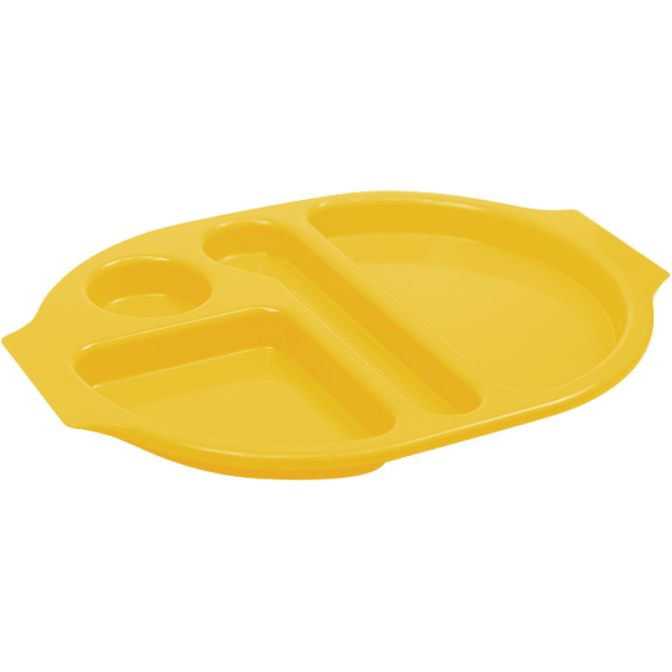 Compartment Fast Food Tray Yellow Polycarbonate (PC) 377x280x25mm | CaterEq CEGZFH7164