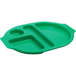 Compartment Fast Food Tray Green Polycarbonate (PC) 377x280x25mm | CaterEq CEGZFH7166