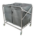 Commercial Stainless Steel Foldable Laundry Trolley with 2 Bags – 895 × 660 × 860 mm| CaterEq CEH080C