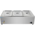 B GRADE Commercial XL Bain Marie with Drain Tap 3xGN1/1 1040x560x280mm | CaterEq HB3XL B GRADE 