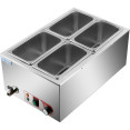 Commercial Bain Marie with Drain Tap 4xGN1/4 Including 4 containers with lid - CEHB4