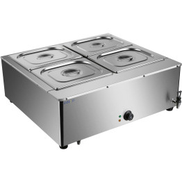 Commercial Electric Bain Marie 4xGN1/2 3000W Countertop 750x750x275mm | CaterEq CEHB750