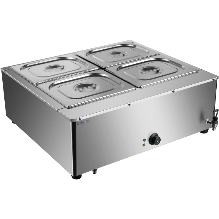 Commercial Electric Bain Marie 4xGN1/2 3000W Countertop 750x750x275mm | CaterEq CEHB750