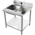 Professional Stainless Steel Breading Table with Upstand - CEHBT1000