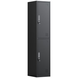 Commercial Black 2 Door Locker 380x450x1800mm | CaterEq CEHDGZ02BLACK Commercial Black 2 Door Locker 380x450x1800mm | CaterEq CEHDGZ02BLACK