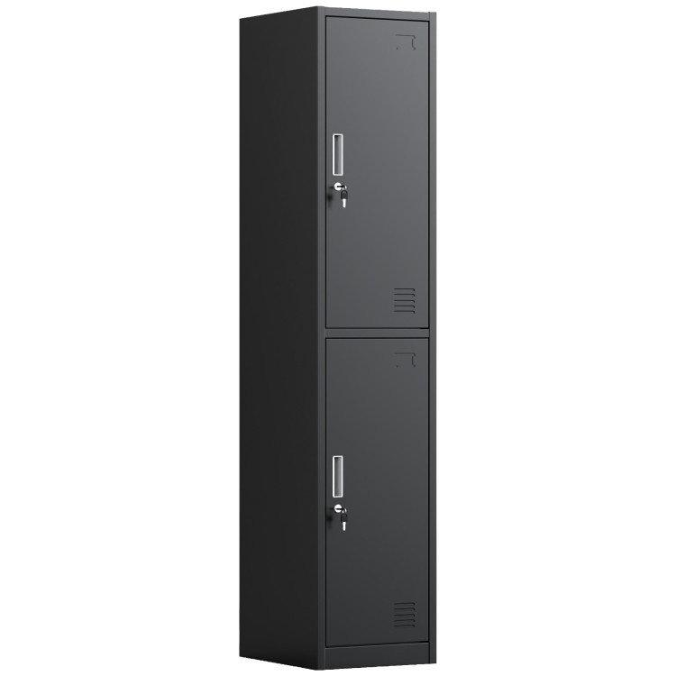 Commercial Black 2 Door Locker 380x450x1800mm | CaterEq CEHDGZ02BLACK