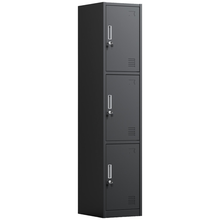 Commercial Black 3 Door Locker 380x450x1800mm | CaterEq CEHDGZ03BLACK