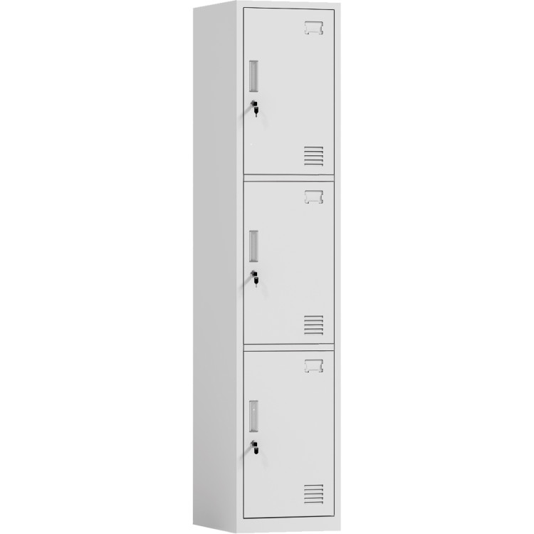 Commercial White 3 Door Locker 380x450x1800mm | CaterEq CEHDGZ03WHITE
