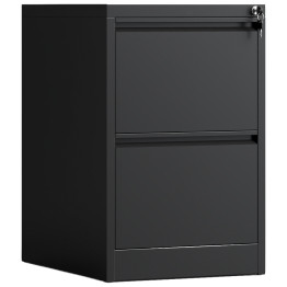 Professional 2 Drawer Filing Cabinet 460 x 600 x 716mm Black | CaterEq CEHDKF02BLACK