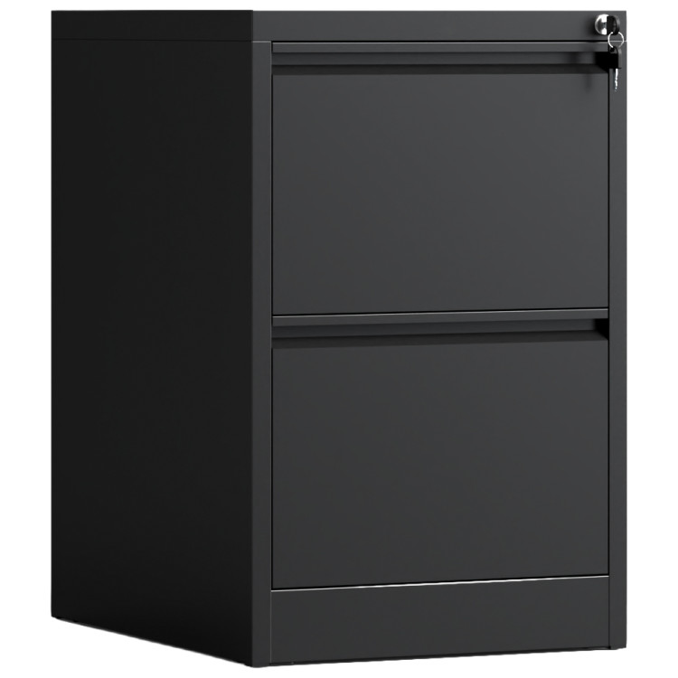 Professional 2 Drawer Filing Cabinet 460 x 600 x 716mm Black | CaterEq CEHDKF02BLACK