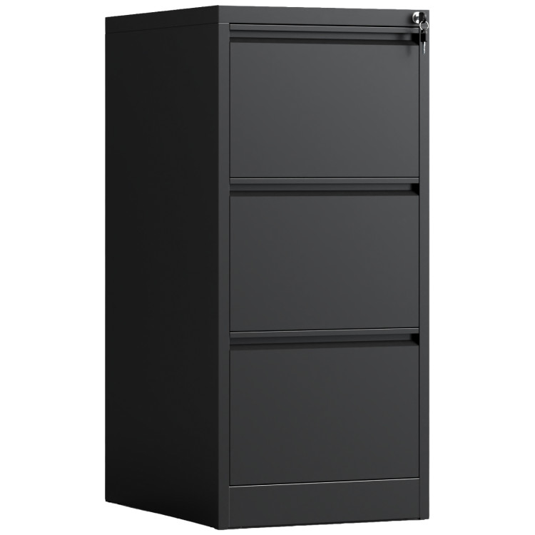 Professional 3 Drawer Filing Cabinet 460 x 600 x 1015mm Black | CaterEq CEHDKF03BLACK