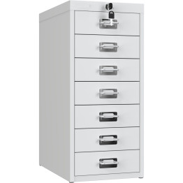 Professional 7-Drawer Lockable Metal Storage Cabinet 280x425x627mm White | CaterEq CEHDKS07LOCKWHITE