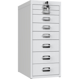 Professional 8-Drawer Lockable Metal Storage Cabinet 280x425x665mm White| CaterEq CEHDKS08LOCKWHITE