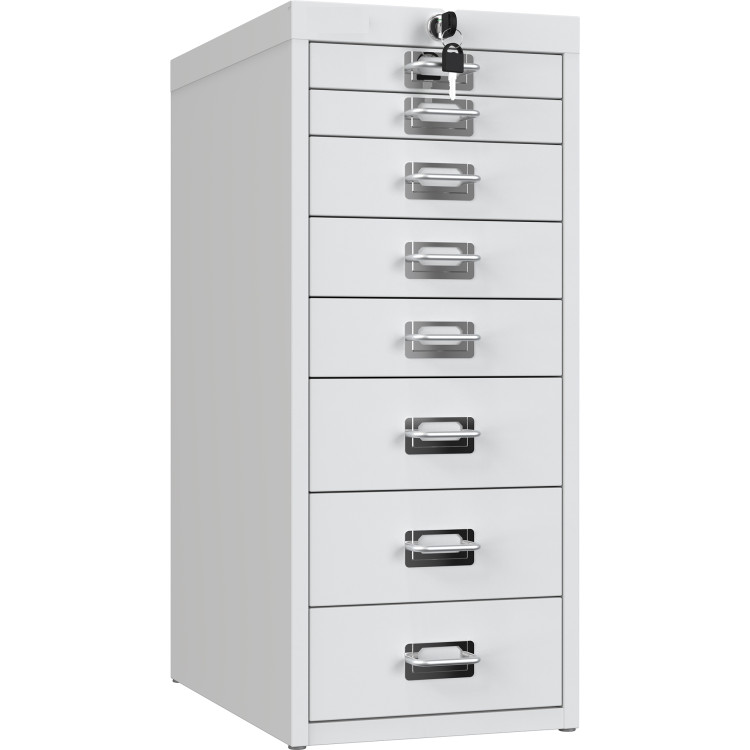 Professional 8-Drawer Lockable Metal Storage Cabinet 280x425x665mm White| CaterEq CEHDKS08LOCKWHITE