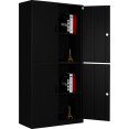 Professional Double Filing Cabinet 900x390x1800mm Black | CaterEq CEHDW04BLACK