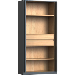 Professional Knock-Down Double Metal Storage Cabinet with Adjustable Door Position 2 Shelves & 2 Drawers Wooden Effect Dark Grey 800x485x1800mm | CaterEq CEHDWCK05 Professional Knock-Down Double Metal Storage Cabinet with Adjustable Door Position 2 Shelves & 2 Drawers Wooden Effect Dark Grey 800x485x1800mm | CaterEq CEHDWCK05