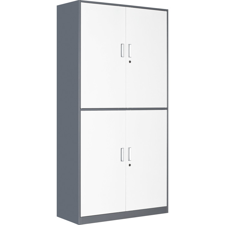 Professional Double Filing Cabinet 900x390x1800mm Grey-White | CaterEq CEHDWS04
