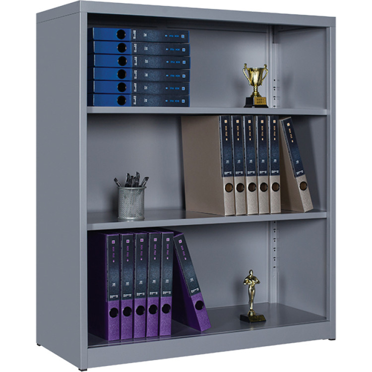 Commercial Metal Storage Cabinet Open 2 Shelves 800x400x900mm Grey - CEHDWSA01