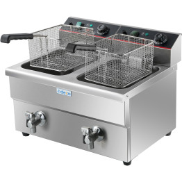 Commercial Fryer Double Electric 2x12 litre 6.5kW Countertop - CEHEF12L2 Commercial Fryer Double Electric 2x12 litre 6.5kW Countertop - CEHEF12L2