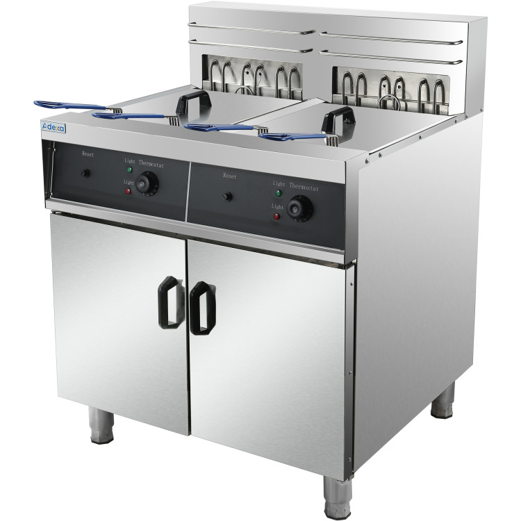 Commercial Fryer Double Electric 2x30 litre 20kW Free standing - CEHEF262 Commercial Fryer Double Electric 2x30 litre 20kW Free standing - CEHEF262