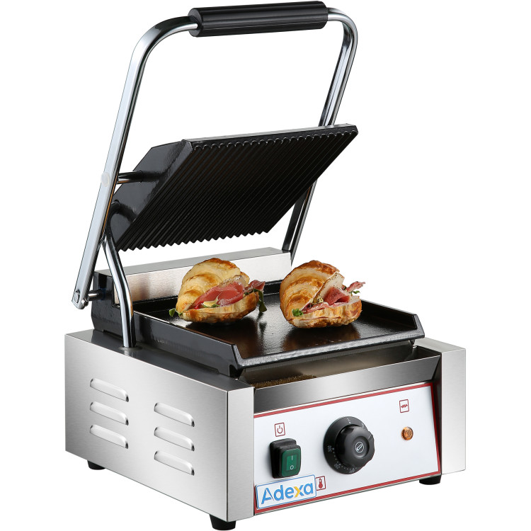 Heavy Duty Panini Contact grill Ribbed/Smooth 1.8kW - CEHEG811A