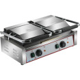 Heavy Duty Twin Panini Contact grill Ribbed 3.6kW Dual Zone - CEHEG813