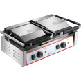 Heavy Duty Twin Panini Contact grill  Ribbed/Smooth 3.6kW Dual Zone - CEHEG813A