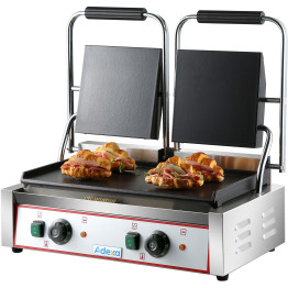 Heavy Duty Twin Panini Contact grill Smooth 3.6kW Dual Zone - CEHEG813B