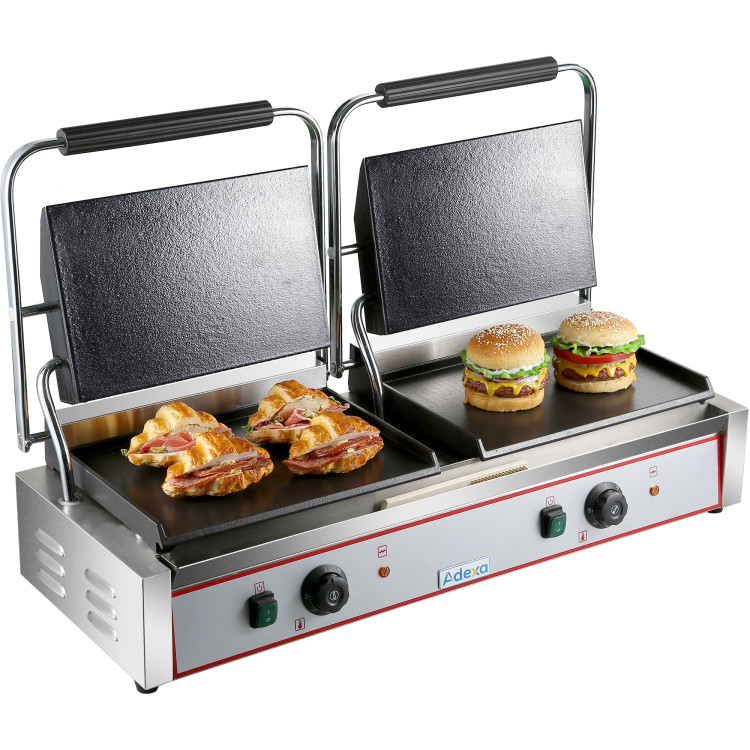 Heavy Duty Twin XL Panini Contact grill Smooth 4.4kW Dual Zone - CEHEG813EB Heavy Duty Twin XL Panini Contact grill Smooth 4.4kW Dual Zone - CEHEG813EB