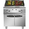 Professional Gas Lava Rock Grill with Cabinet Base 18kW 900mm Depth - CEHGL907