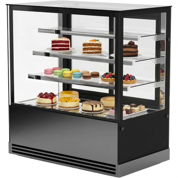 Cake Display Showcase 1000mm 3 Shelves Black | CaterEq CEHL1000ER3B