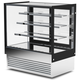 Cake Display Showcase 700mm 3 Shelves Black & Stainless Steel | CaterEq CEHL700B3